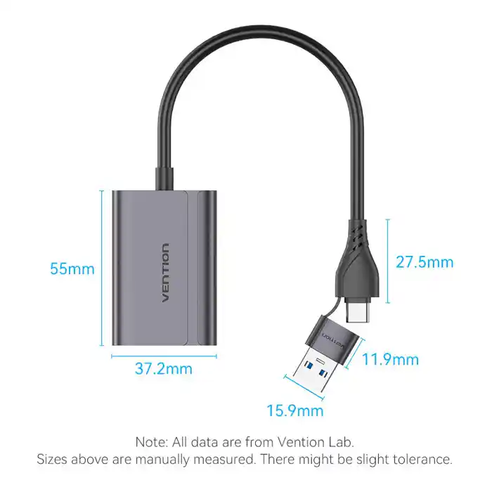 Vention ACYHB USB-C and USB-A to HDMI Adapter